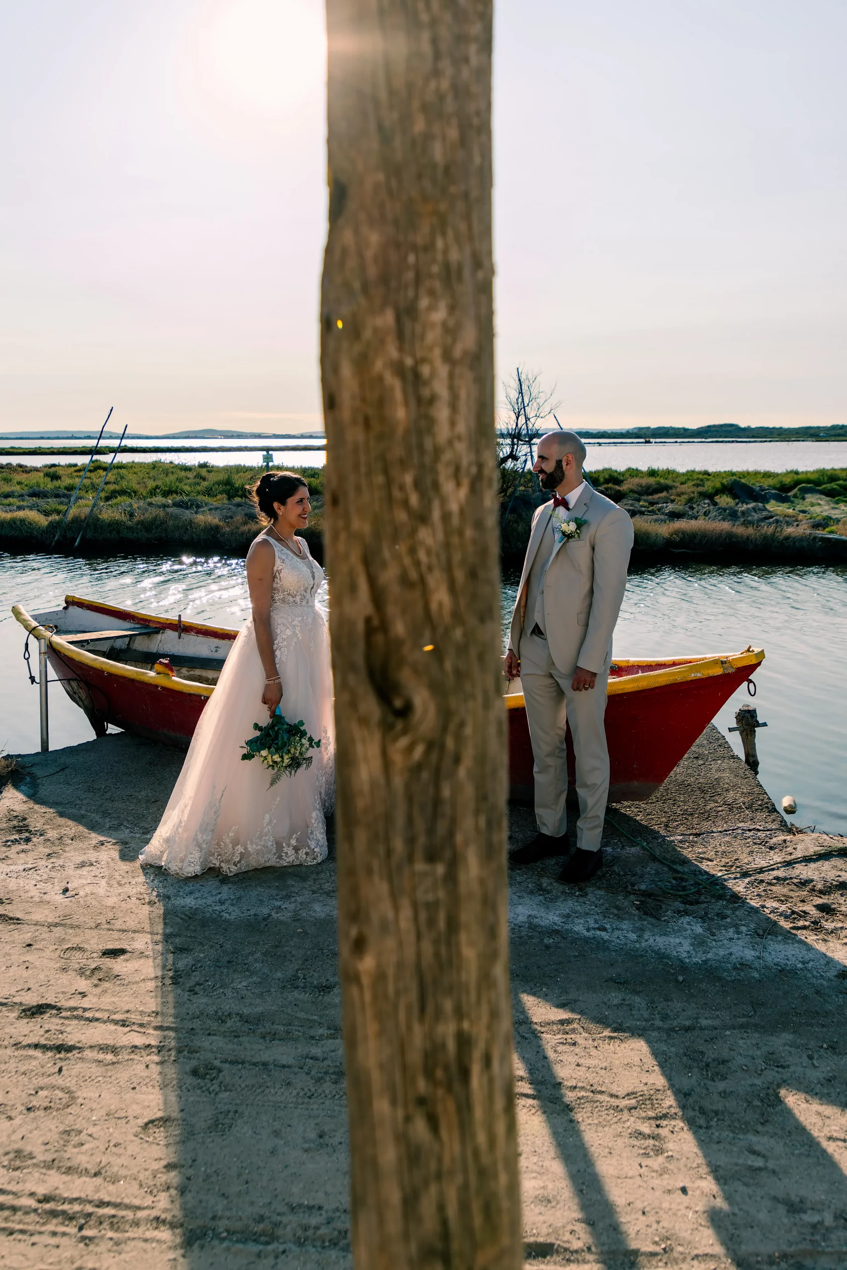 Couple marié aux Cabanes de Salaison près de Montpellier